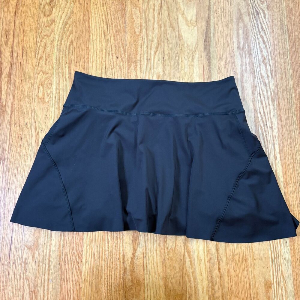 ATHLETA Ace Black Sports Workout Tennis Skort 15.5 Inseam Womens Size XL